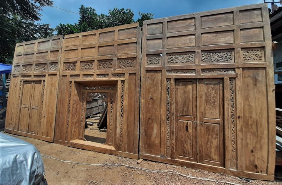 Old Carved Teakwood Panel Set