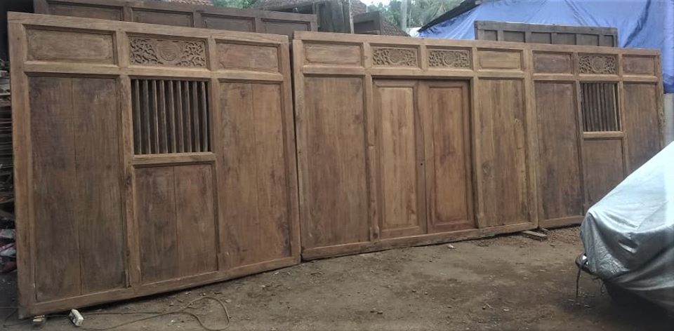 Very Old Teakwood Wall Panel Set